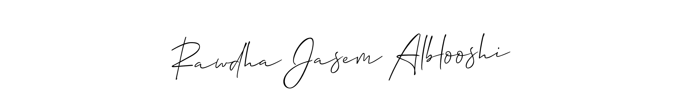 Use a signature maker to create a handwritten signature online. With this signature software, you can design (Allison_Script) your own signature for name Rawdha Jasem Alblooshi. Rawdha Jasem Alblooshi signature style 2 images and pictures png