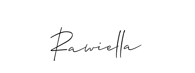 if you are searching for the best signature style for your name Rawiella. so please give up your signature search. here we have designed multiple signature styles  using Allison_Script. Rawiella signature style 2 images and pictures png