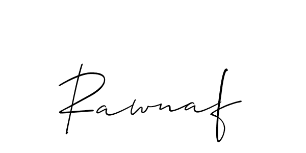 Design your own signature with our free online signature maker. With this signature software, you can create a handwritten (Allison_Script) signature for name Rawnaf. Rawnaf signature style 2 images and pictures png