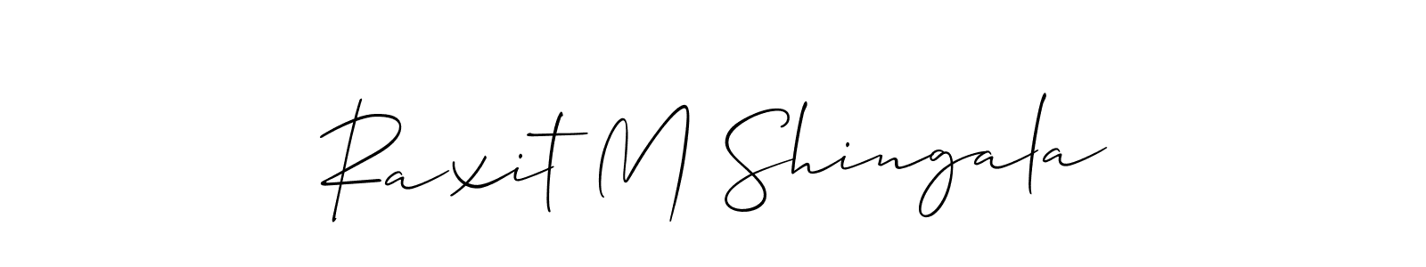 Also You can easily find your signature by using the search form. We will create Raxit M Shingala name handwritten signature images for you free of cost using Allison_Script sign style. Raxit M Shingala signature style 2 images and pictures png