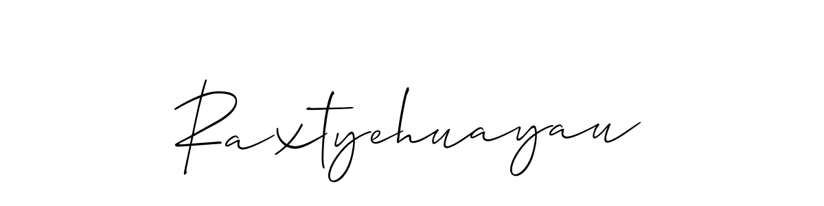 Use a signature maker to create a handwritten signature online. With this signature software, you can design (Allison_Script) your own signature for name Raxtyehuayau. Raxtyehuayau signature style 2 images and pictures png