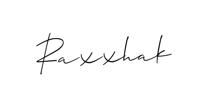 Design your own signature with our free online signature maker. With this signature software, you can create a handwritten (Allison_Script) signature for name Raxxhak. Raxxhak signature style 2 images and pictures png