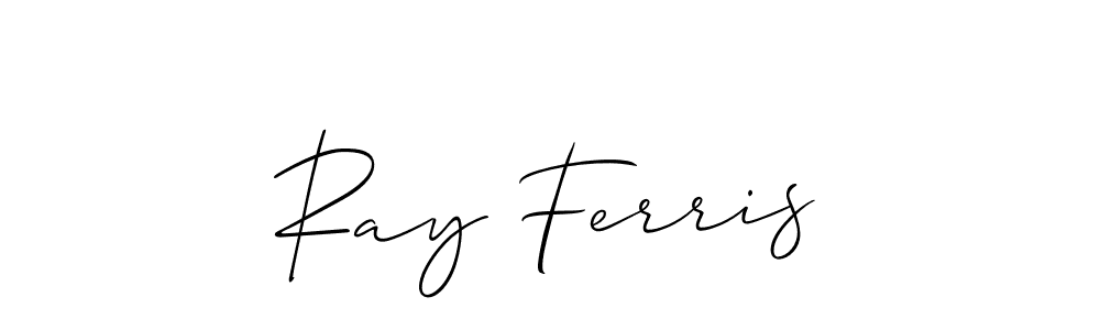 You should practise on your own different ways (Allison_Script) to write your name (Ray Ferris) in signature. don't let someone else do it for you. Ray Ferris signature style 2 images and pictures png