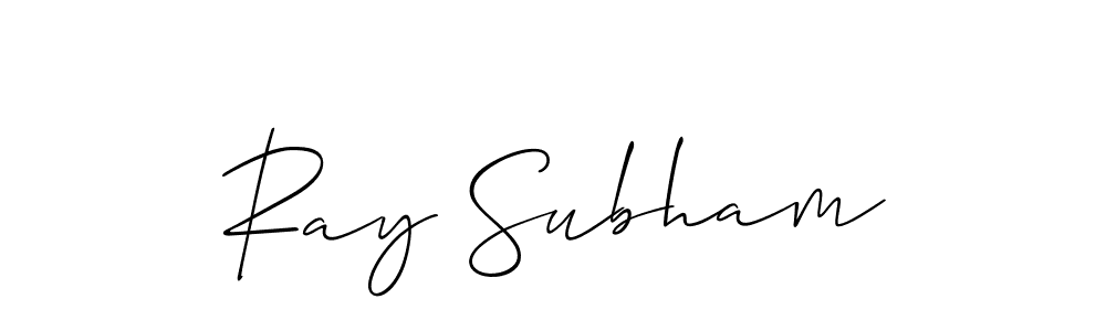 Allison_Script is a professional signature style that is perfect for those who want to add a touch of class to their signature. It is also a great choice for those who want to make their signature more unique. Get Ray Subham name to fancy signature for free. Ray Subham signature style 2 images and pictures png