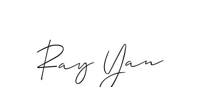 Similarly Allison_Script is the best handwritten signature design. Signature creator online .You can use it as an online autograph creator for name Ray Yan. Ray Yan signature style 2 images and pictures png