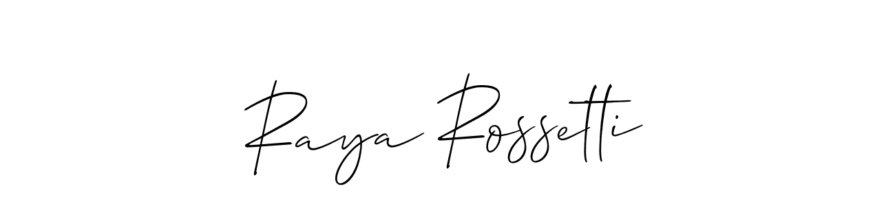 Also we have Raya Rossetti name is the best signature style. Create professional handwritten signature collection using Allison_Script autograph style. Raya Rossetti signature style 2 images and pictures png