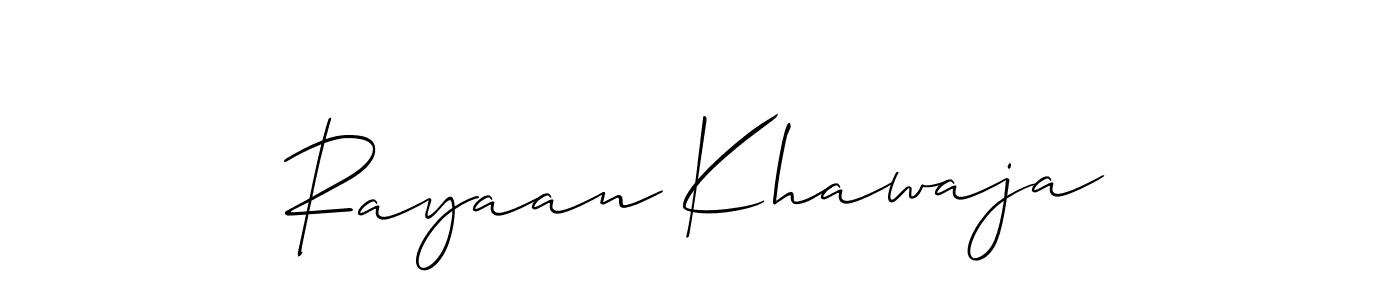 Also we have Rayaan Khawaja name is the best signature style. Create professional handwritten signature collection using Allison_Script autograph style. Rayaan Khawaja signature style 2 images and pictures png