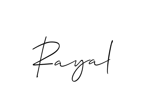 How to make Rayal name signature. Use Allison_Script style for creating short signs online. This is the latest handwritten sign. Rayal signature style 2 images and pictures png