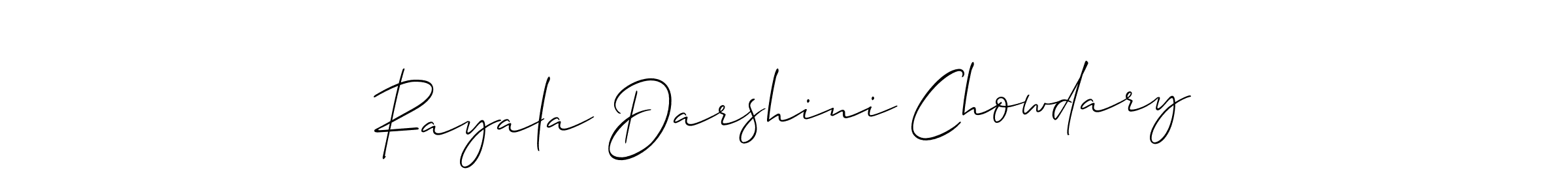 How to make Rayala Darshini Chowdary signature? Allison_Script is a professional autograph style. Create handwritten signature for Rayala Darshini Chowdary name. Rayala Darshini Chowdary signature style 2 images and pictures png