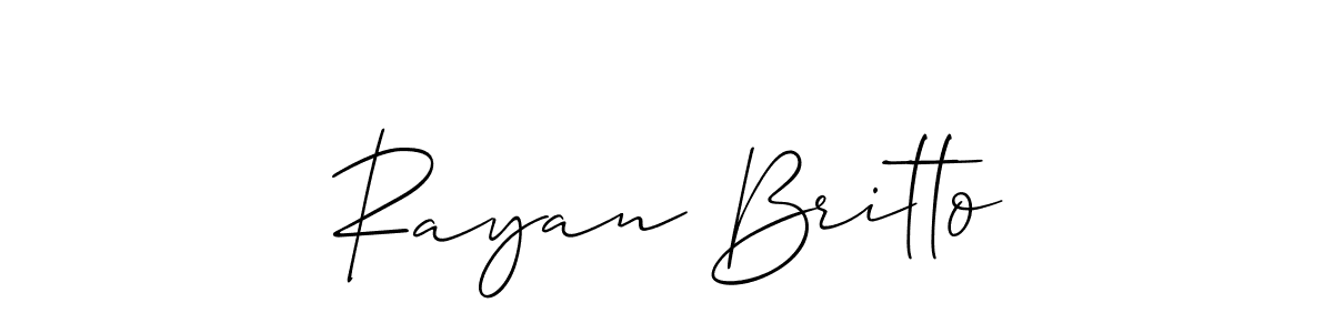 How to make Rayan Britto signature? Allison_Script is a professional autograph style. Create handwritten signature for Rayan Britto name. Rayan Britto signature style 2 images and pictures png