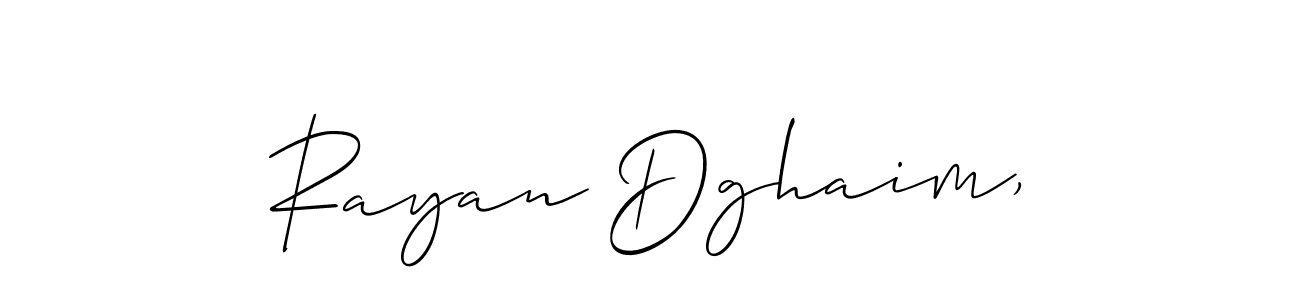 Also we have Rayan Dghaim, name is the best signature style. Create professional handwritten signature collection using Allison_Script autograph style. Rayan Dghaim, signature style 2 images and pictures png