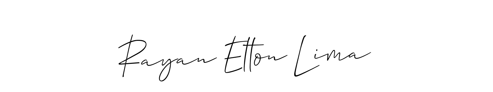 Create a beautiful signature design for name Rayan Elton Lima. With this signature (Allison_Script) fonts, you can make a handwritten signature for free. Rayan Elton Lima signature style 2 images and pictures png