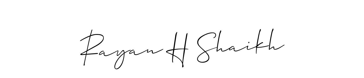 This is the best signature style for the Rayan H Shaikh name. Also you like these signature font (Allison_Script). Mix name signature. Rayan H Shaikh signature style 2 images and pictures png