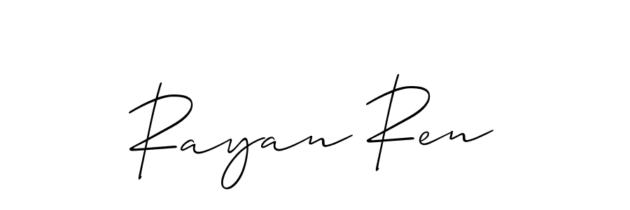 This is the best signature style for the Rayan Ren name. Also you like these signature font (Allison_Script). Mix name signature. Rayan Ren signature style 2 images and pictures png