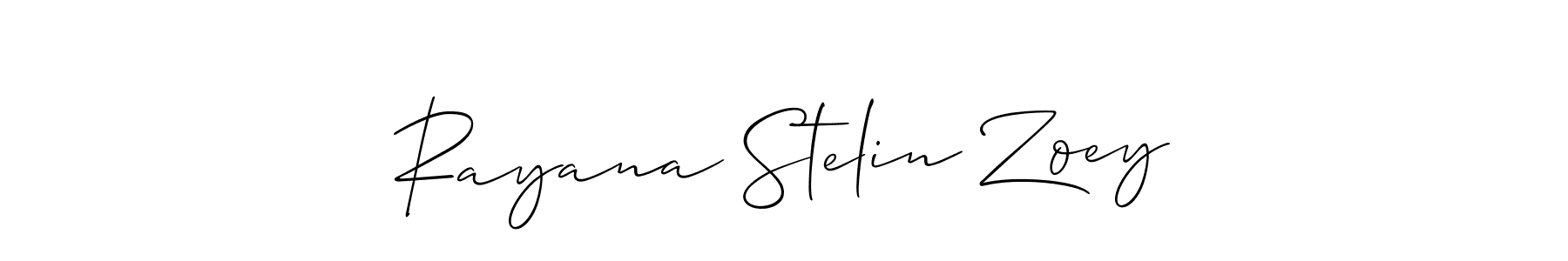How to make Rayana Stelin Zoey signature? Allison_Script is a professional autograph style. Create handwritten signature for Rayana Stelin Zoey name. Rayana Stelin Zoey signature style 2 images and pictures png