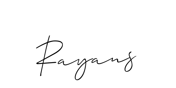 Also You can easily find your signature by using the search form. We will create Rayans name handwritten signature images for you free of cost using Allison_Script sign style. Rayans signature style 2 images and pictures png