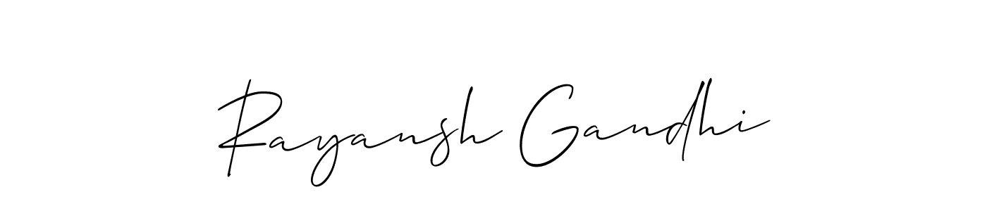 Use a signature maker to create a handwritten signature online. With this signature software, you can design (Allison_Script) your own signature for name Rayansh Gandhi. Rayansh Gandhi signature style 2 images and pictures png