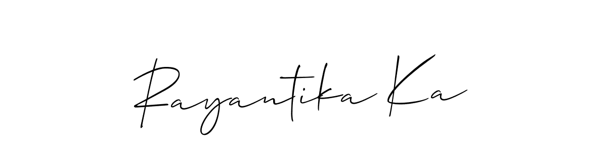 How to Draw Rayantika Ka signature style? Allison_Script is a latest design signature styles for name Rayantika Ka. Rayantika Ka signature style 2 images and pictures png