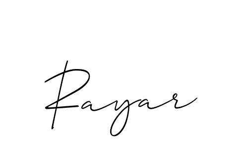 Make a beautiful signature design for name Rayar. With this signature (Allison_Script) style, you can create a handwritten signature for free. Rayar signature style 2 images and pictures png