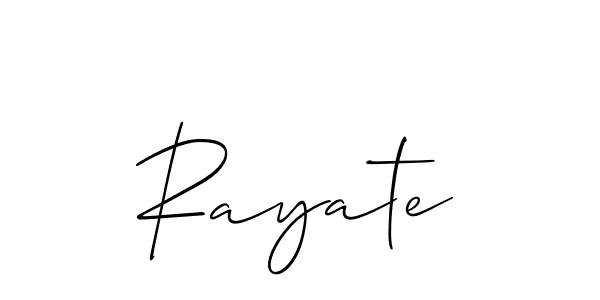 Rayate stylish signature style. Best Handwritten Sign (Allison_Script) for my name. Handwritten Signature Collection Ideas for my name Rayate. Rayate signature style 2 images and pictures png