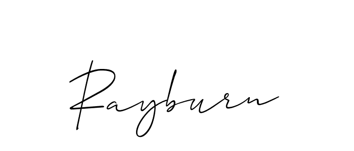 Design your own signature with our free online signature maker. With this signature software, you can create a handwritten (Allison_Script) signature for name Rayburn. Rayburn signature style 2 images and pictures png