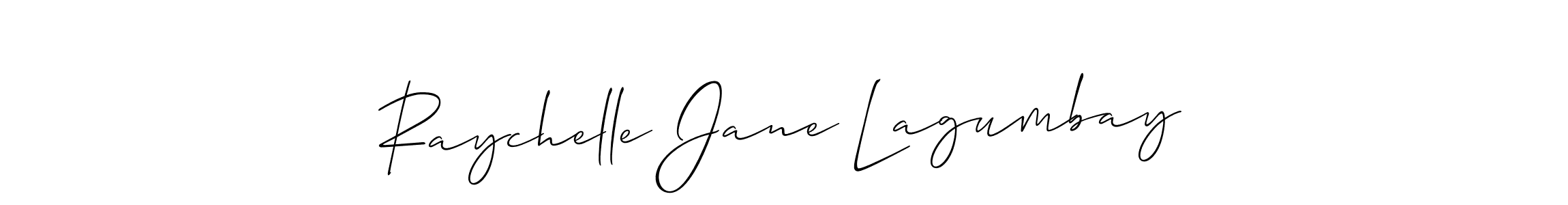 Similarly Allison_Script is the best handwritten signature design. Signature creator online .You can use it as an online autograph creator for name Raychelle Jane Lagumbay. Raychelle Jane Lagumbay signature style 2 images and pictures png