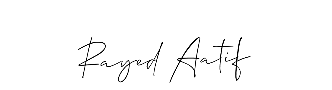 How to make Rayed Aatif name signature. Use Allison_Script style for creating short signs online. This is the latest handwritten sign. Rayed Aatif signature style 2 images and pictures png