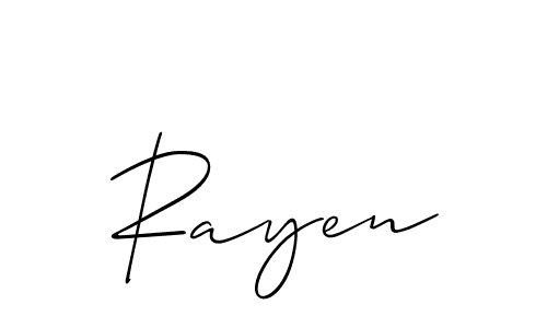 How to make Rayen name signature. Use Allison_Script style for creating short signs online. This is the latest handwritten sign. Rayen signature style 2 images and pictures png