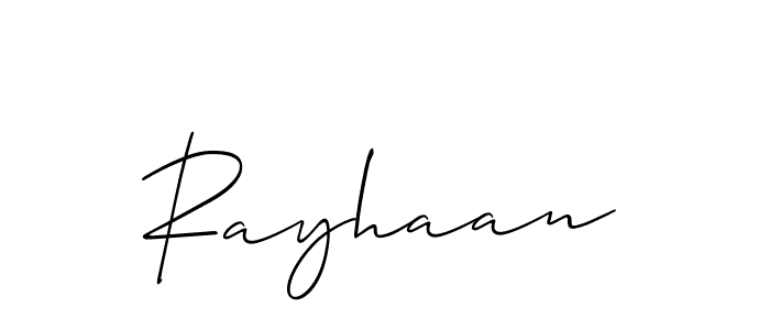 Rayhaan stylish signature style. Best Handwritten Sign (Allison_Script) for my name. Handwritten Signature Collection Ideas for my name Rayhaan. Rayhaan signature style 2 images and pictures png