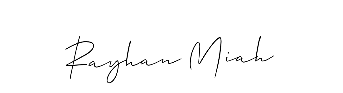 You should practise on your own different ways (Allison_Script) to write your name (Rayhan Miah) in signature. don't let someone else do it for you. Rayhan Miah signature style 2 images and pictures png