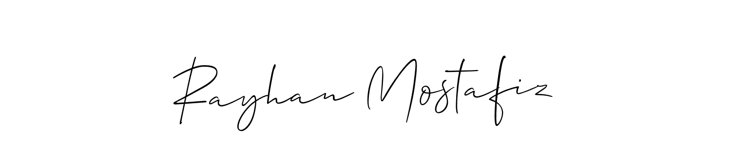 Rayhan Mostafiz stylish signature style. Best Handwritten Sign (Allison_Script) for my name. Handwritten Signature Collection Ideas for my name Rayhan Mostafiz. Rayhan Mostafiz signature style 2 images and pictures png