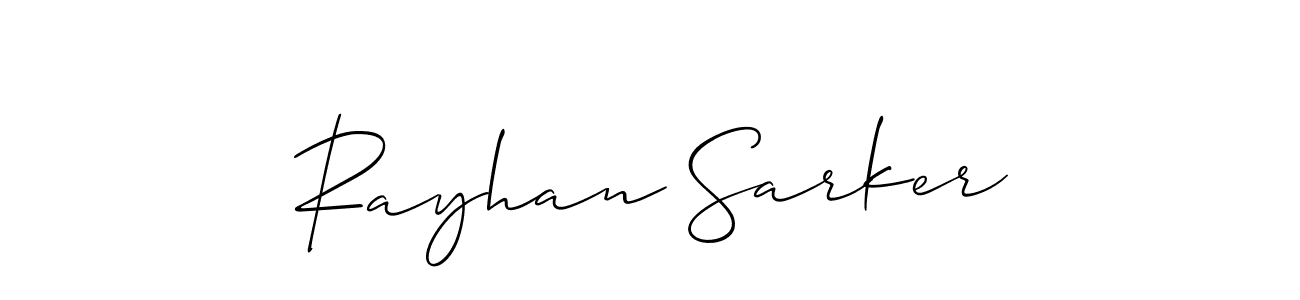 Also we have Rayhan Sarker name is the best signature style. Create professional handwritten signature collection using Allison_Script autograph style. Rayhan Sarker signature style 2 images and pictures png
