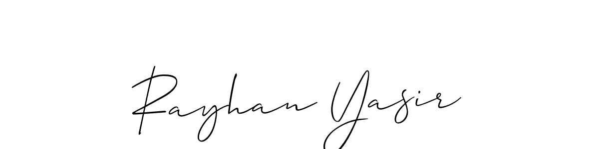 How to make Rayhan Yasir signature? Allison_Script is a professional autograph style. Create handwritten signature for Rayhan Yasir name. Rayhan Yasir signature style 2 images and pictures png