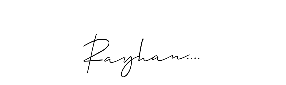 How to make Rayhan.... name signature. Use Allison_Script style for creating short signs online. This is the latest handwritten sign. Rayhan.... signature style 2 images and pictures png