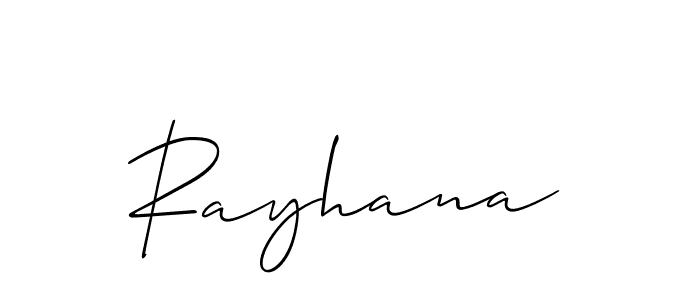 Rayhana stylish signature style. Best Handwritten Sign (Allison_Script) for my name. Handwritten Signature Collection Ideas for my name Rayhana. Rayhana signature style 2 images and pictures png