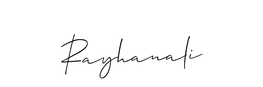 How to Draw Rayhanali signature style? Allison_Script is a latest design signature styles for name Rayhanali. Rayhanali signature style 2 images and pictures png
