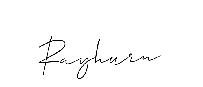 Design your own signature with our free online signature maker. With this signature software, you can create a handwritten (Allison_Script) signature for name Rayhurn. Rayhurn signature style 2 images and pictures png