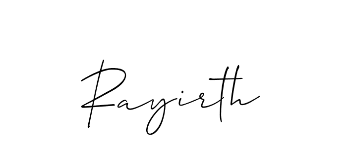 How to make Rayirth signature? Allison_Script is a professional autograph style. Create handwritten signature for Rayirth name. Rayirth signature style 2 images and pictures png