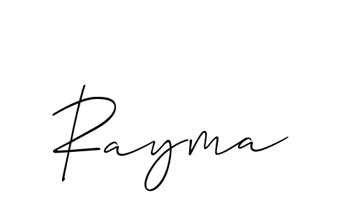 Design your own signature with our free online signature maker. With this signature software, you can create a handwritten (Allison_Script) signature for name Rayma. Rayma signature style 2 images and pictures png