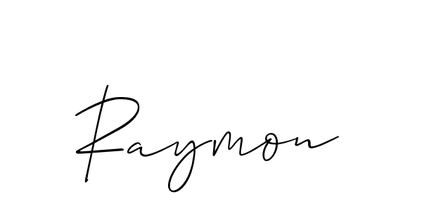 Use a signature maker to create a handwritten signature online. With this signature software, you can design (Allison_Script) your own signature for name Raymon. Raymon signature style 2 images and pictures png