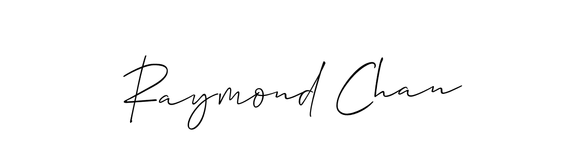 How to make Raymond Chan name signature. Use Allison_Script style for creating short signs online. This is the latest handwritten sign. Raymond Chan signature style 2 images and pictures png