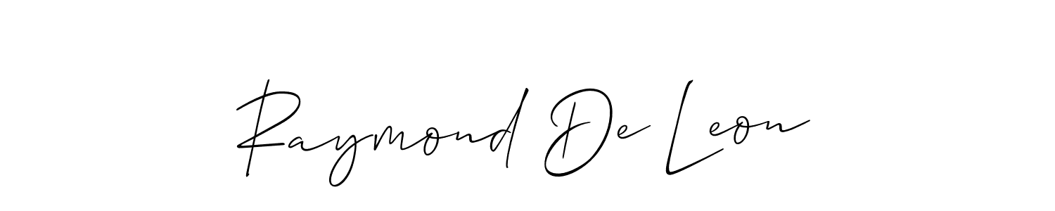 The best way (Allison_Script) to make a short signature is to pick only two or three words in your name. The name Raymond De Leon include a total of six letters. For converting this name. Raymond De Leon signature style 2 images and pictures png