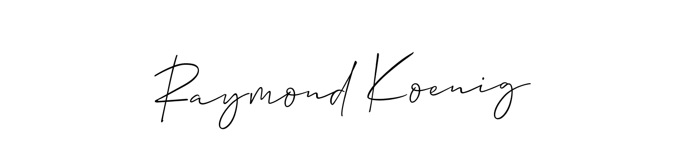 You should practise on your own different ways (Allison_Script) to write your name (Raymond Koenig) in signature. don't let someone else do it for you. Raymond Koenig signature style 2 images and pictures png