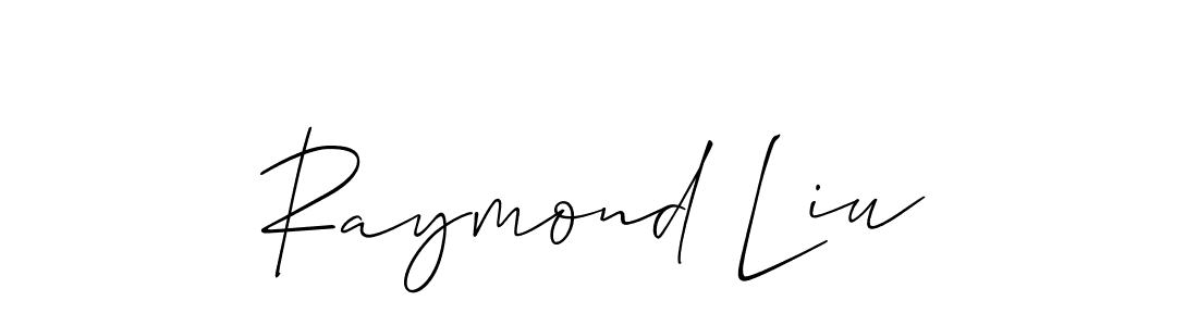 Use a signature maker to create a handwritten signature online. With this signature software, you can design (Allison_Script) your own signature for name Raymond Liu. Raymond Liu signature style 2 images and pictures png
