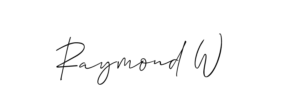 Use a signature maker to create a handwritten signature online. With this signature software, you can design (Allison_Script) your own signature for name Raymond W. Raymond W signature style 2 images and pictures png