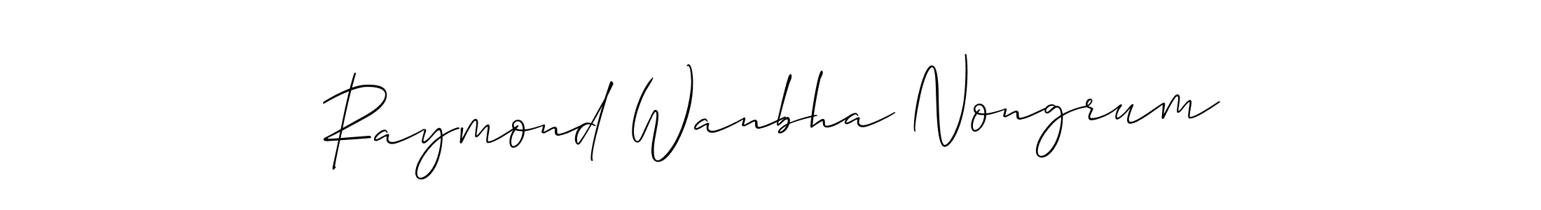 if you are searching for the best signature style for your name Raymond Wanbha Nongrum. so please give up your signature search. here we have designed multiple signature styles  using Allison_Script. Raymond Wanbha Nongrum signature style 2 images and pictures png