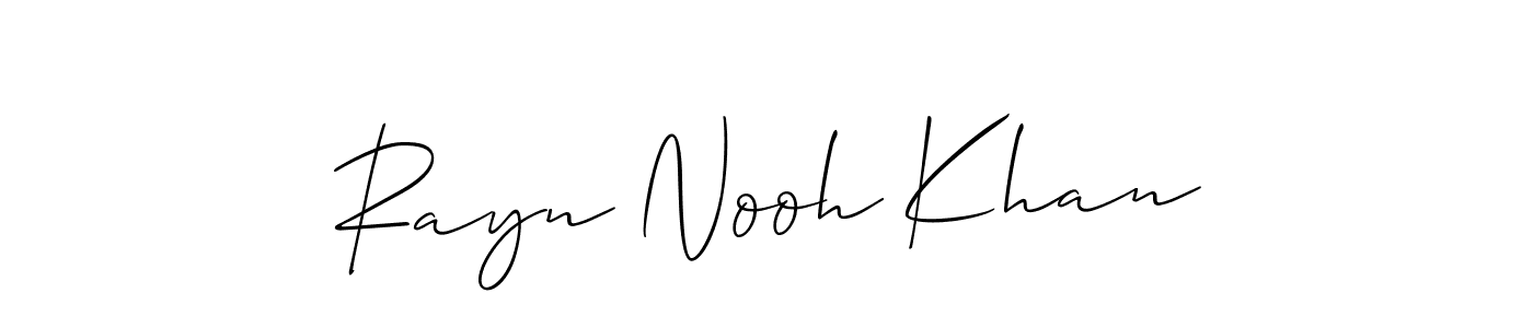 Design your own signature with our free online signature maker. With this signature software, you can create a handwritten (Allison_Script) signature for name Rayn Nooh Khan. Rayn Nooh Khan signature style 2 images and pictures png