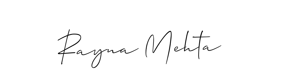 Similarly Allison_Script is the best handwritten signature design. Signature creator online .You can use it as an online autograph creator for name Rayna Mehta. Rayna Mehta signature style 2 images and pictures png