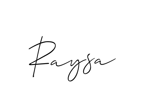 The best way (Allison_Script) to make a short signature is to pick only two or three words in your name. The name Raysa include a total of six letters. For converting this name. Raysa signature style 2 images and pictures png