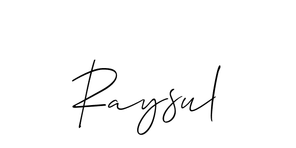 if you are searching for the best signature style for your name Raysul. so please give up your signature search. here we have designed multiple signature styles  using Allison_Script. Raysul signature style 2 images and pictures png
